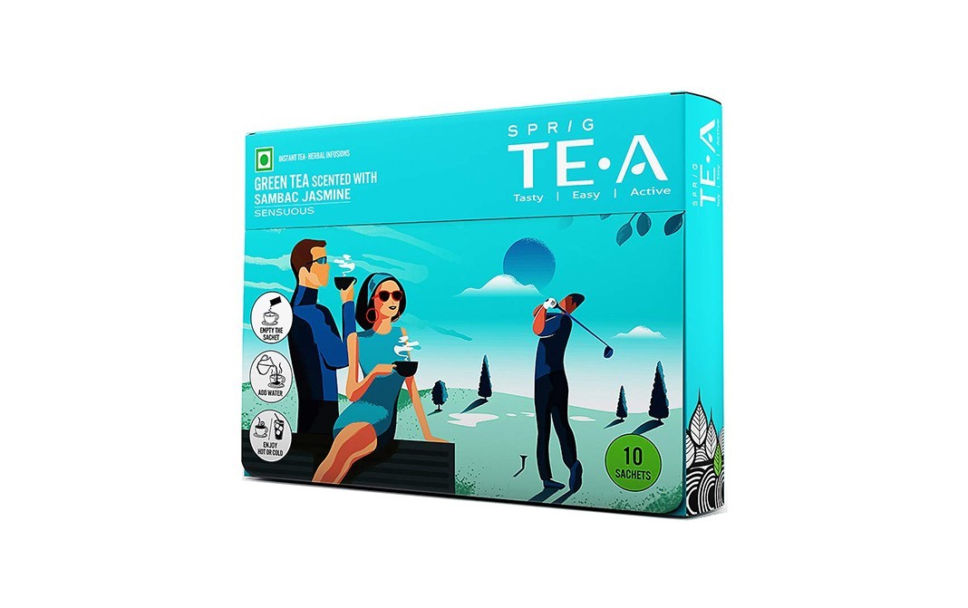 Sprig Green Tea Scented With Sambac Jasmine   Pack  10 pcs